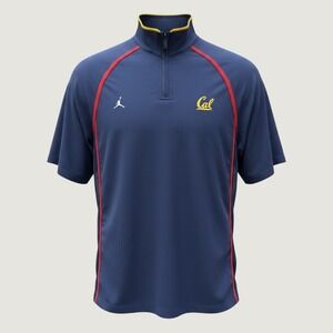 Jordan Brand Cal Bears Quarter Zip Short Sleeve Training Shirt Navy Mens Medium